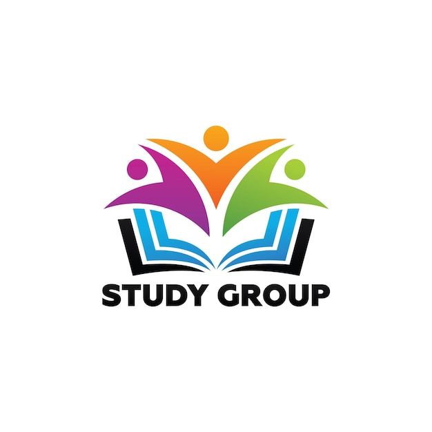 the logo for study group, which is designed to look like an open book with people inside