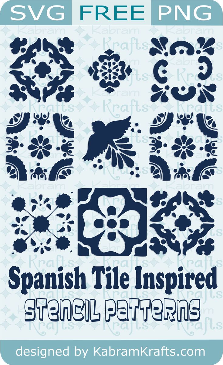 the spanish tile inspired stencil pattern is shown