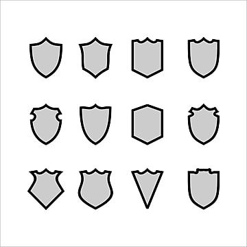 the different types of shields on a white background