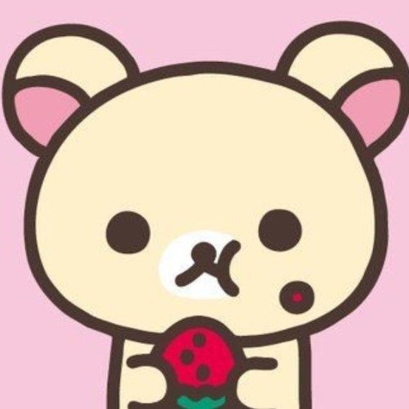 a white teddy bear holding a red ball in its paws on a pink background with the word hello kitty written below it