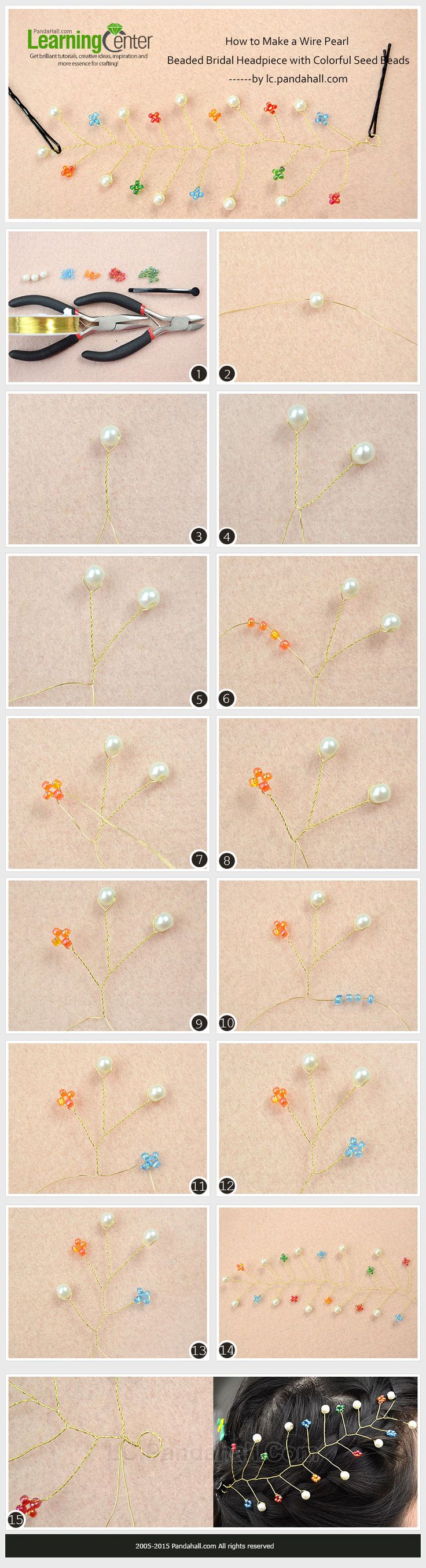 the instructions for how to make an origami flower with beads and threads