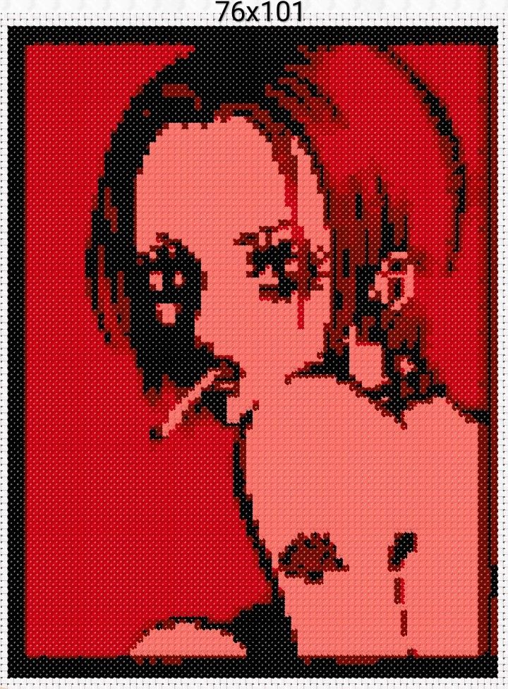 Nana pattern Nana Cross Stitch Pattern, Nana Pixel Art Grid, Repeating Pixel Pattern, Nana Anime Crochet, Nana Cross Stitch, Pixel Art Grid Pattern, Crochet Grid Designs, Motorcycle Pixel Art, Nana Alpha Pattern