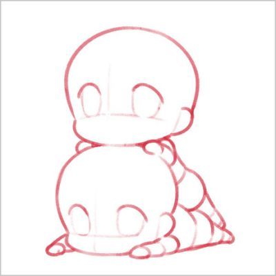 a drawing of two little monsters sitting next to each other on top of one another