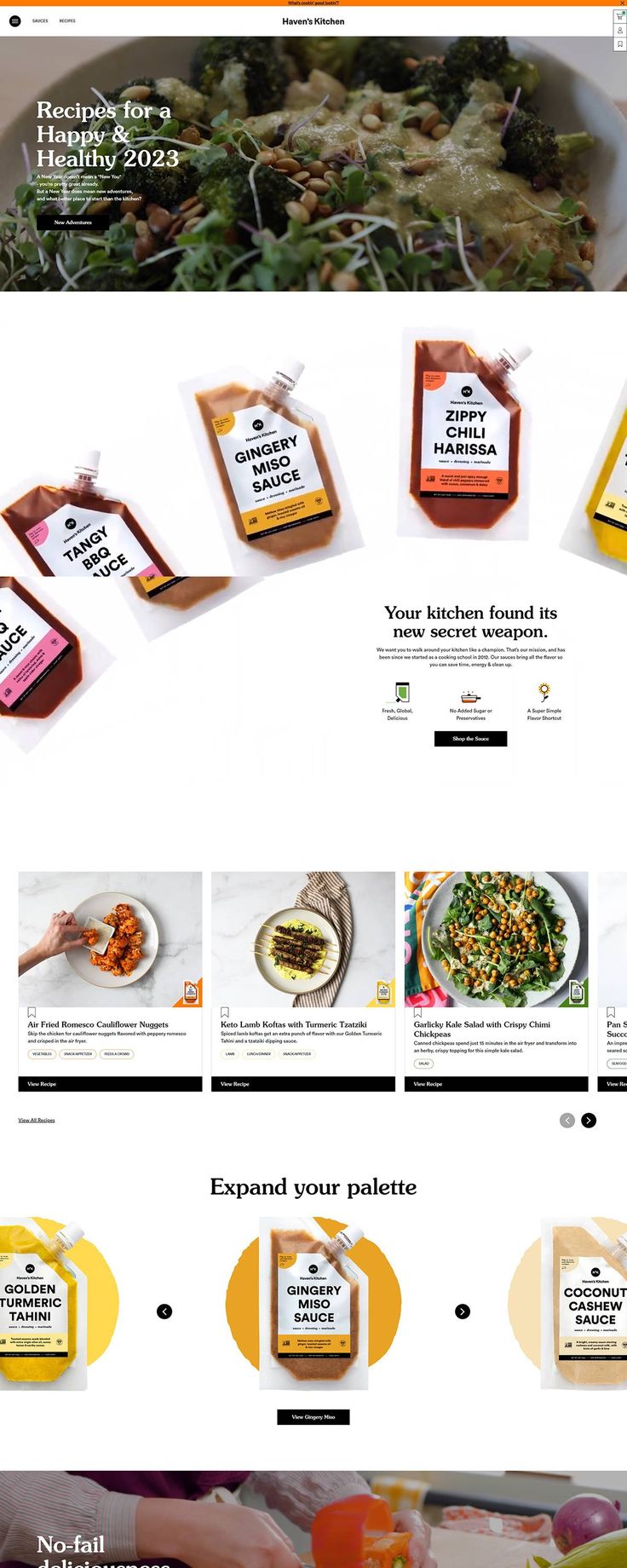 the website is designed to look like it has many different food items on top of it