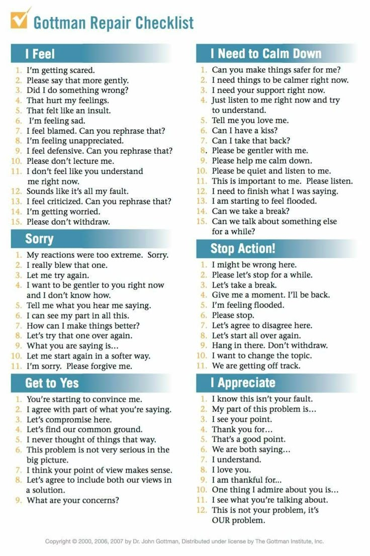 Gottman Worksheets, Gottman Repair, Gottman Repair Checklist, 4 Horsemen Of The Apocalypse, Gottman Method, Couples Therapy Worksheets, Relationship Repair, Gottman Institute, John Gottman