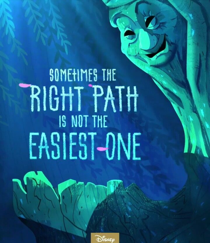 an animated movie poster with the words, sometimes the right path is not the easier one