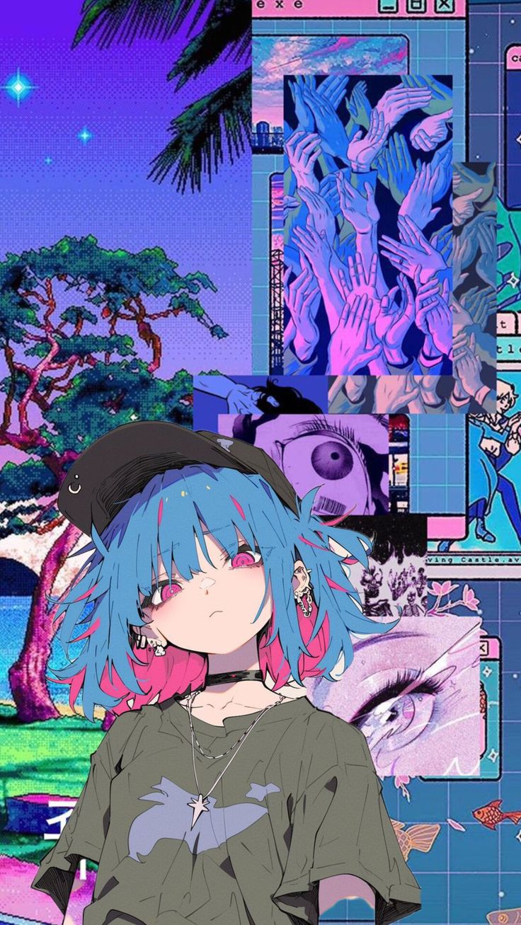 Trippy 80's anime wallpaper Psychodelic Anime Aesthetic, 80s Anime Wallpaper, 90s Anime Aesthetic Wallpaper, Vaporwave Anime, Cyberpunk Aesthetics, Tech Aesthetic, Board Designs, Neon Evangelion, Cyberpunk Aesthetic