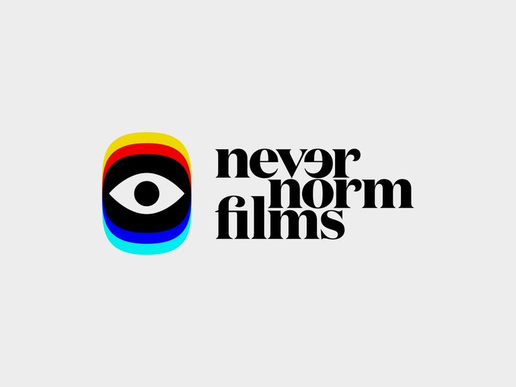 the logo for never norm films, with an eye on it's centerpiece