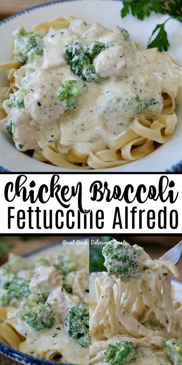 this chicken broccoli fettuccine alfredo is the perfect dinner