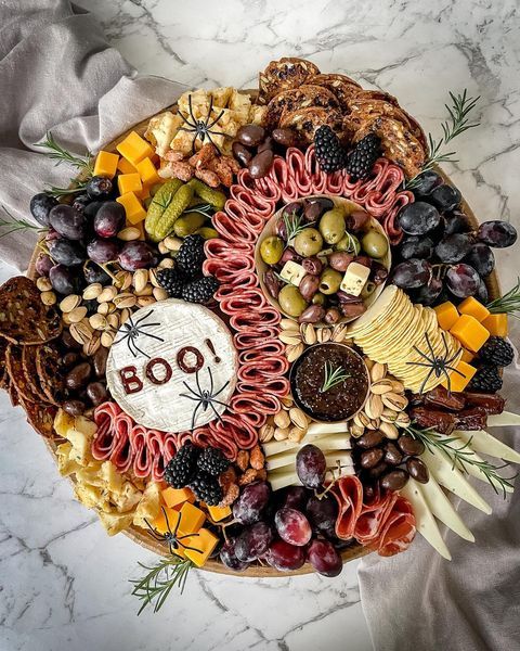 a platter filled with lots of different types of food