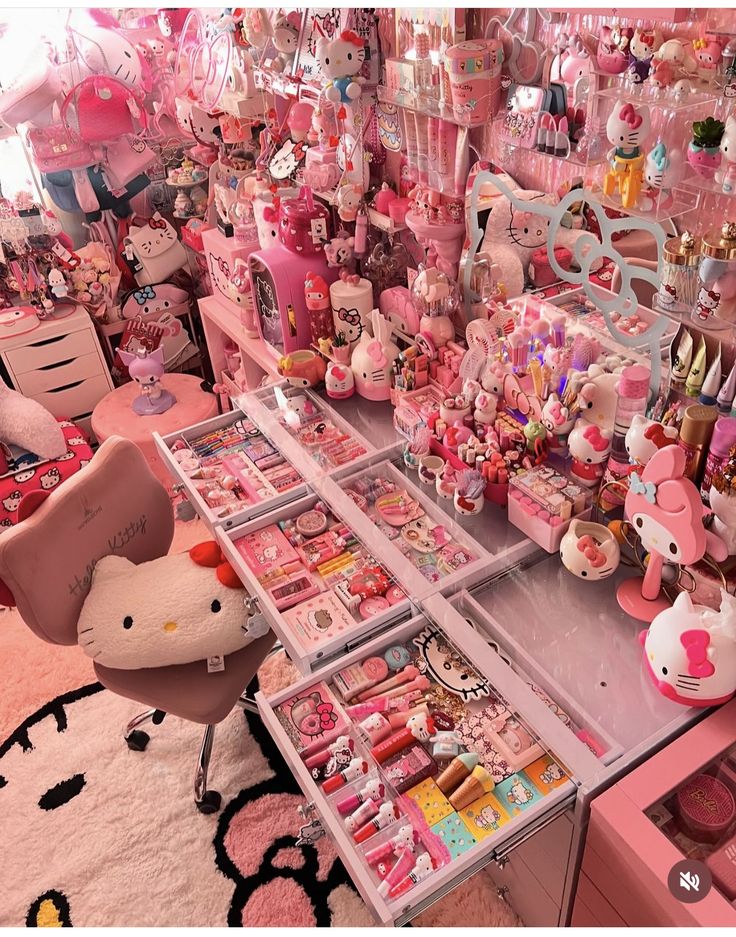 a room filled with lots of pink stuff