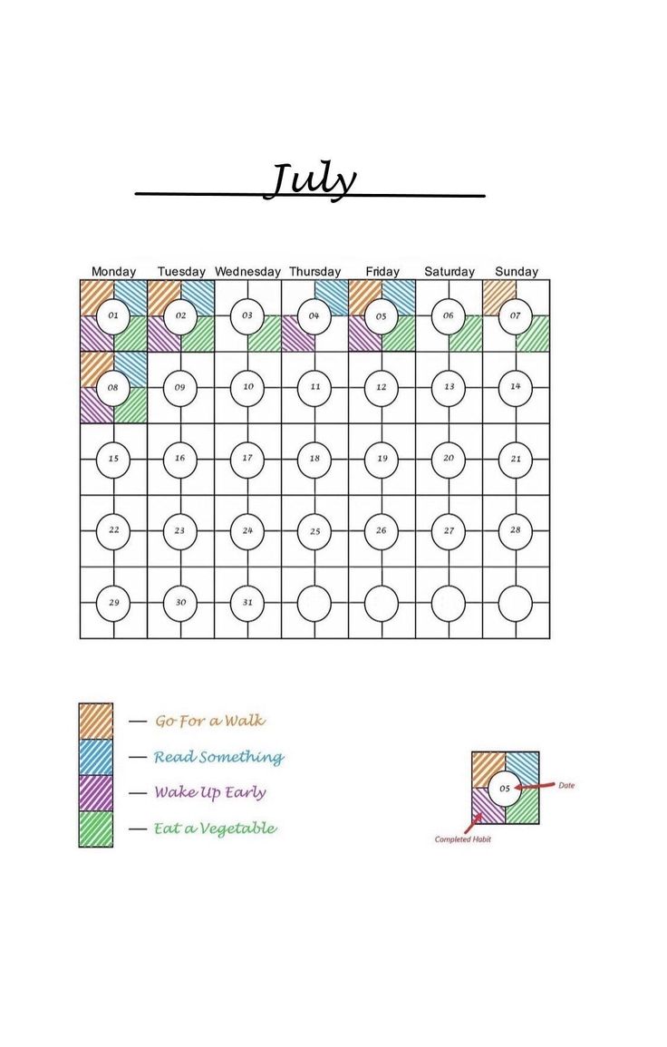 an image of a calendar with circles and lines on it, including the date for july