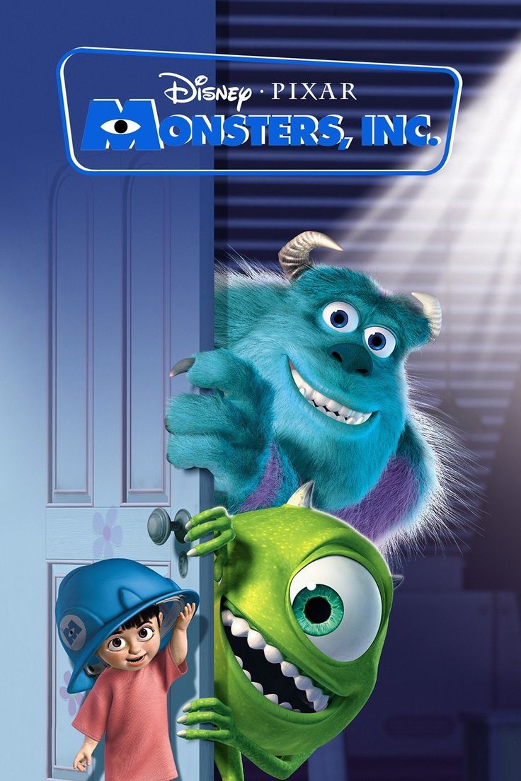 monsters, inc movie poster from disney pixar with mike and sulhiki