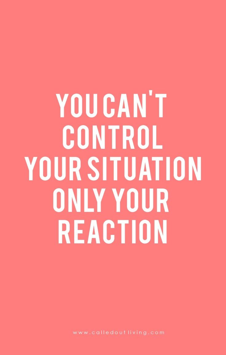 a pink background with the words you can't control your situation only your reaction