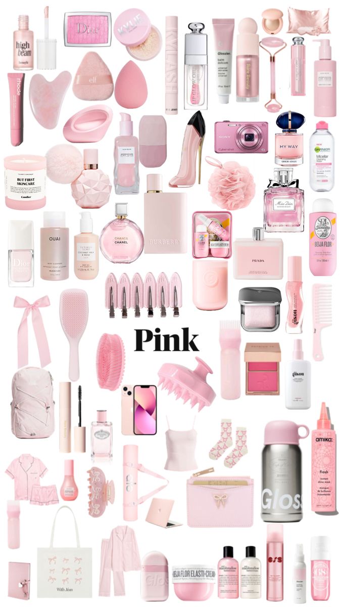 Pink Essentials, Preppy Christmas Gifts, Pink Princess Aesthetic, Fun Beauty Products, Girly Christmas Gifts, Pretty School Supplies, Brown Girls Makeup, Small Birthday Gifts, Cow Baby Showers