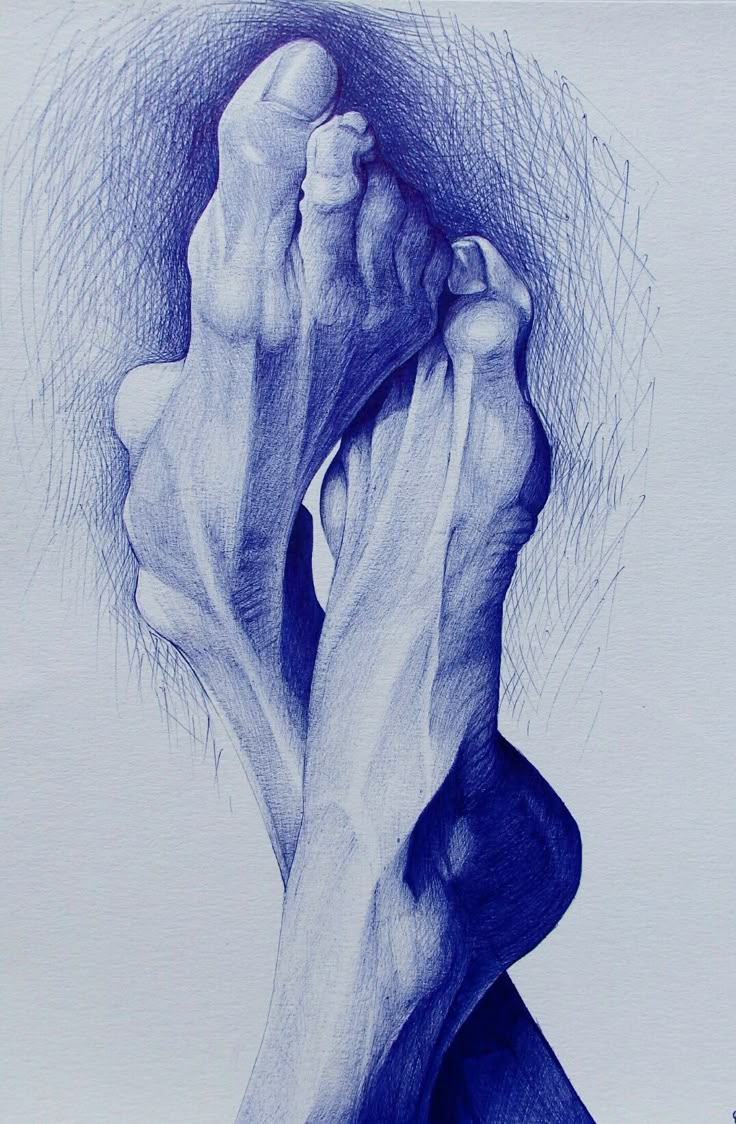 a drawing of two hands touching each other