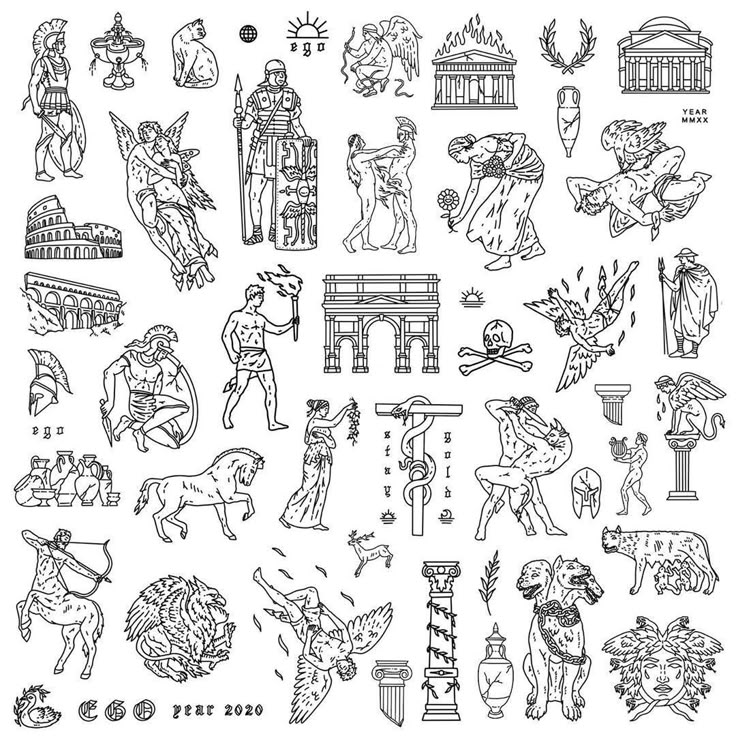 an image of ancient greek symbols