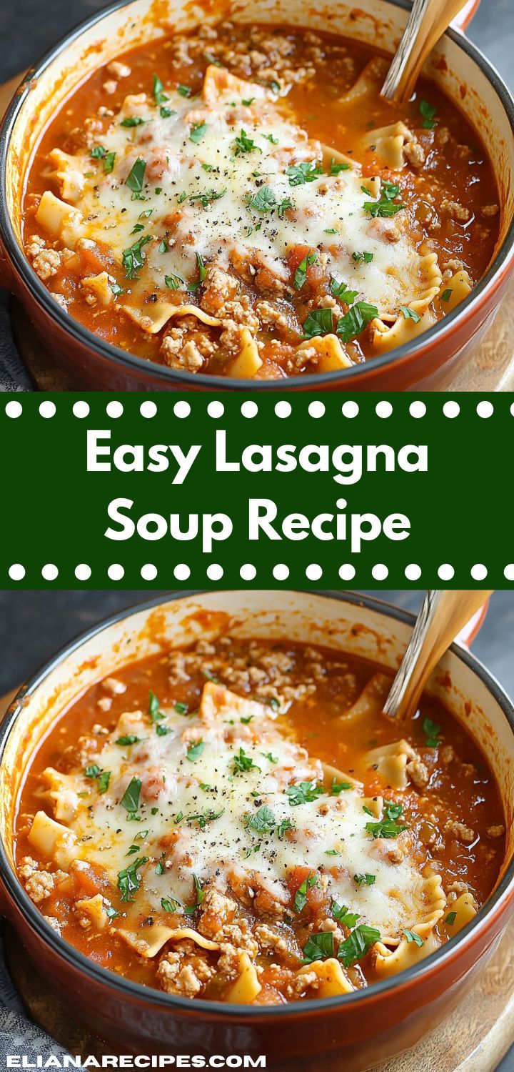 easy lasagna soup recipe with cheese and meat