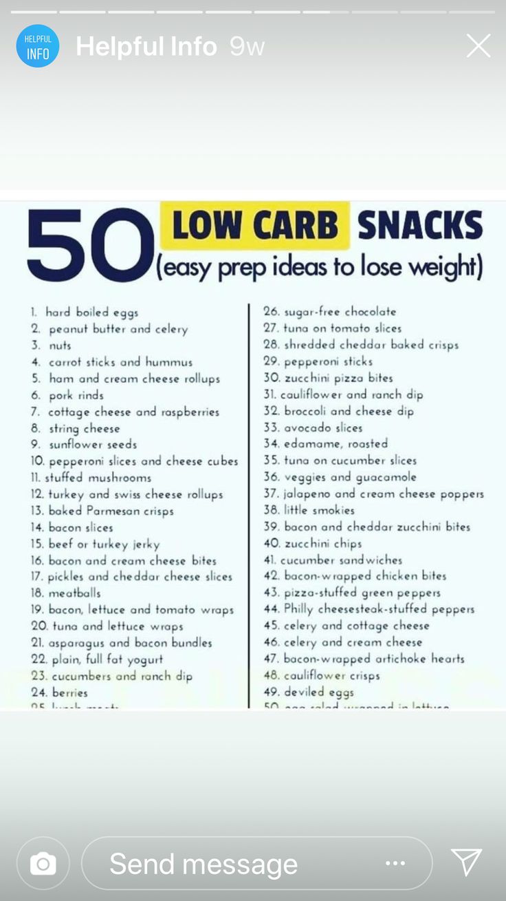 the 50 low car snacks list is displayed on an iphone screen, with instructions for how to