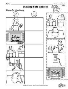 the worksheet for making safe choices is shown in this graphic file, which includes instructions