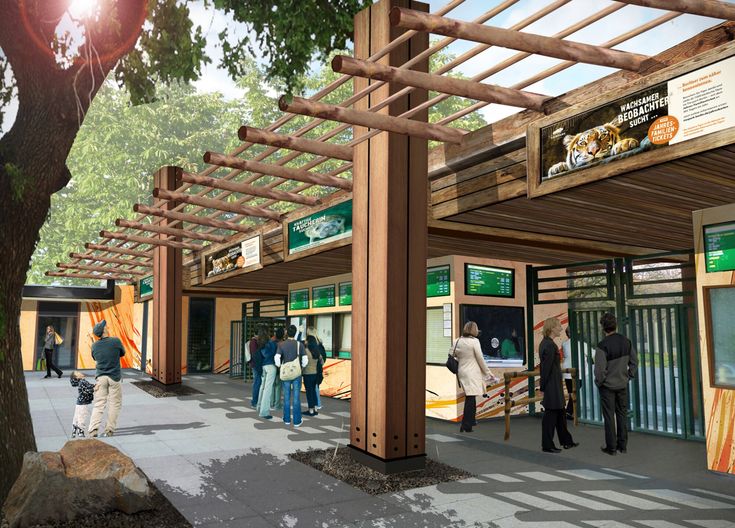 an artist's rendering of a bus station with people waiting for the train to arrive