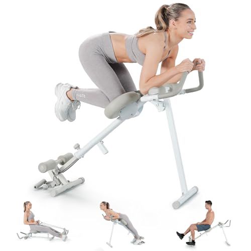 a woman is doing exercises on an exercise machine