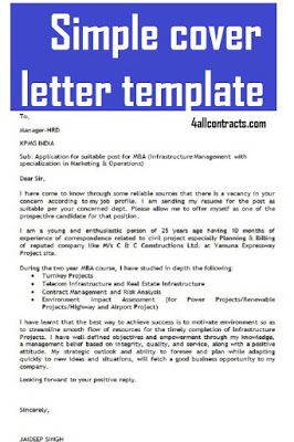 a simple cover letter template with blue background and white letters on the bottom right corner