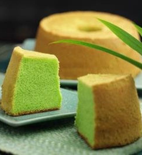 several pieces of green cake on a plate