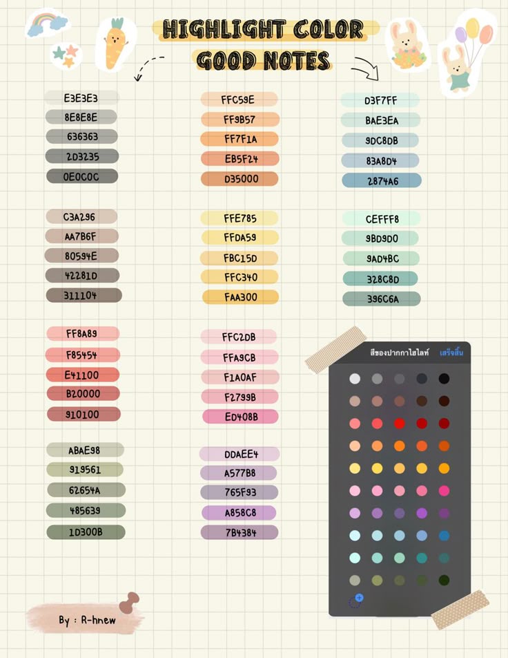 an info sheet with different colors and numbers for each type of item in the image