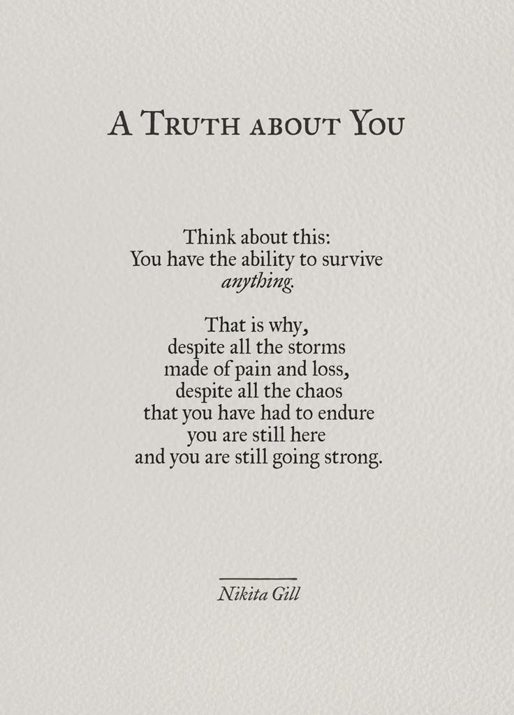 a poem written in black ink on white paper with the words truth about you above it