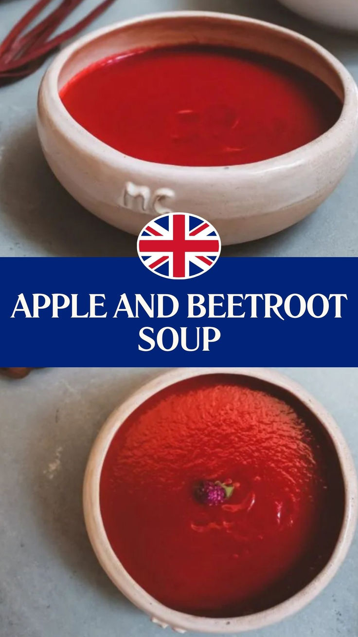 Apple And Beetroot Soup​ Beetroot Soup Recipe, Beet Soup Recipes, Beetroot Soup, Crispy Bread, Beet Soup, Onion Vegetable, Appetizer Menu, Red Beets, Chefs Table