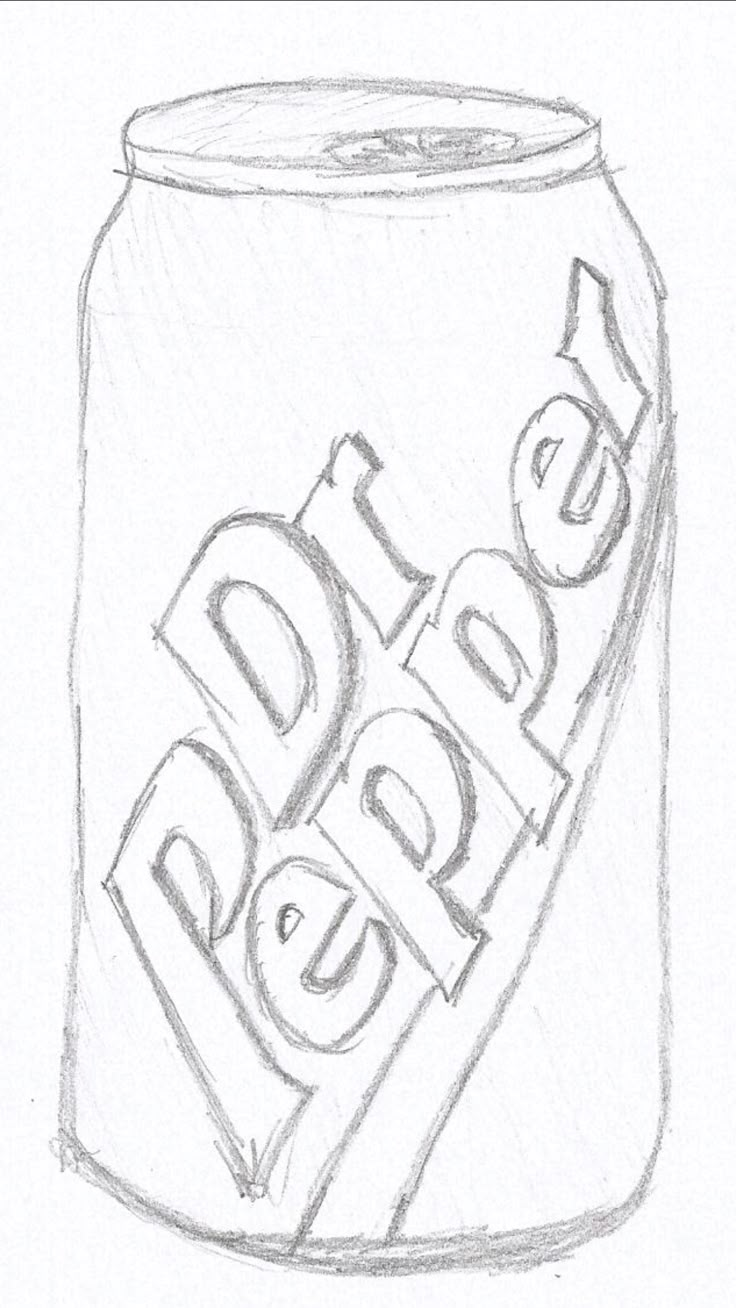 a drawing of a can of soda with the word dad on it's side