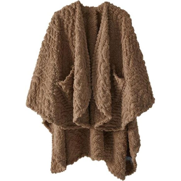 a brown cardigan sweater hanging on a clothes line with the top open and it's hood pulled up