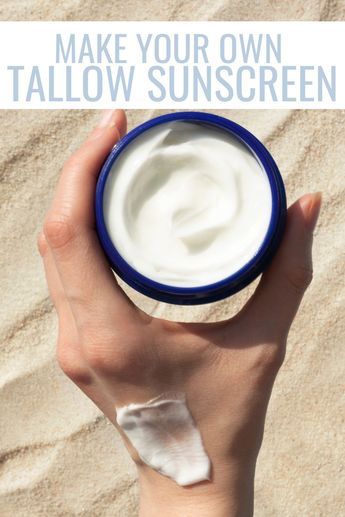 Learn about the benefits of using a natural sunscreen. This easy diy tallow sunscreen recipe is great for the face as well as the rest of your body. It is also safe for kids and babies! Learn how to make tallow sunscreen here! #Non-Toxic #Handmade #RegenerativeHomesteadingSkills Tallow Sunscreen, Homemade Tallow, Natural Sunscreen Recipe, Tallow Recipe, Sunscreen Recipe, Homemade Body Care, Lotion Recipe, Homemade Lotion, Wax Strips