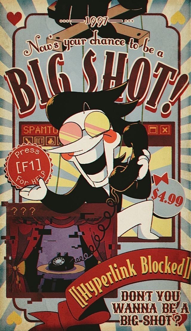 an advertisement for the big shot movie starring cartoon characters, including a man in a top hat