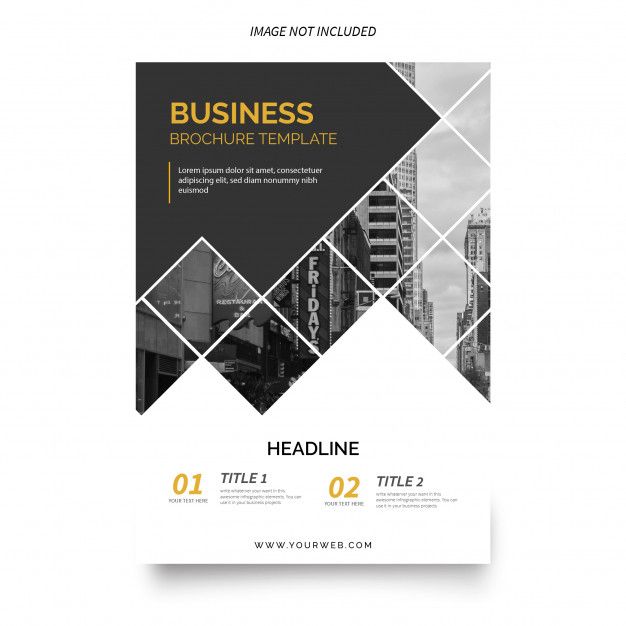 a business brochure template with geometric shapes on the front and back cover, in black and white