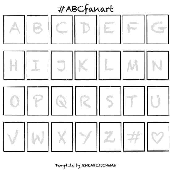 the abc and letter worksheet is shown in black and white, with letters drawn on