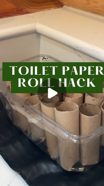 toilet paper rolls in a plastic container with the words toilet paper roll hack on it