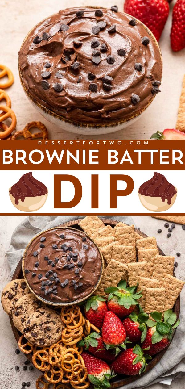 Wondering what else to serve at a tailgating party? Learn how to make brownie batter dip from scratch! It's an easy game day dessert. Super creamy with a rich chocolate flavor and satisfying crunch, this sweet dip recipe is a perfect football food idea! Football Themed Desserts, Football Desserts, Brownie Batter Dip, Super Bowl Party Food, Dessert Dip Recipes, Superbowl Desserts, Dessert Dip, Bowl Party Food, Sweet Dips