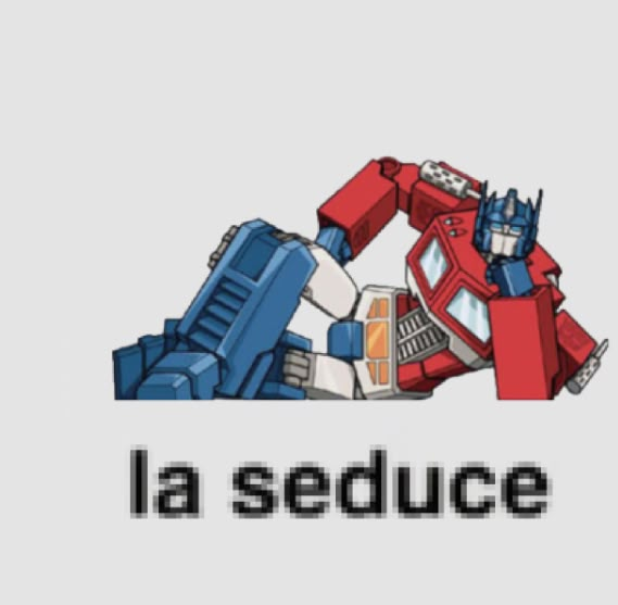 the words la seduce written in front of an image of a transformer