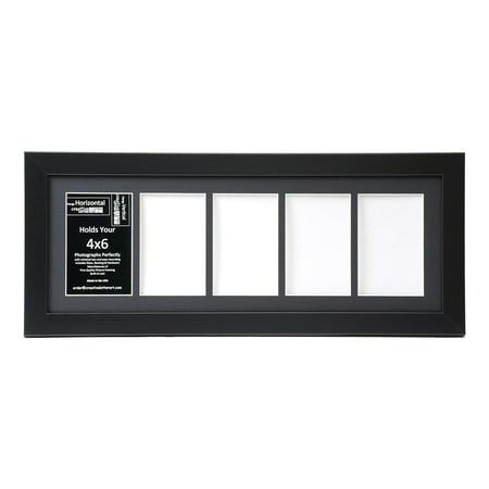 a black and white photo frame with three windows