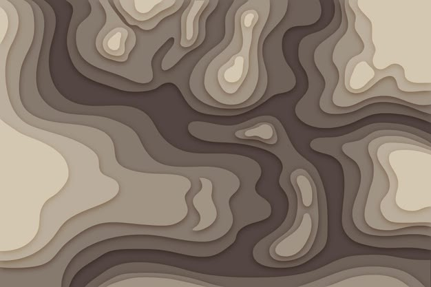 an abstract background with wavy lines in shades of brown and beige, as well as white