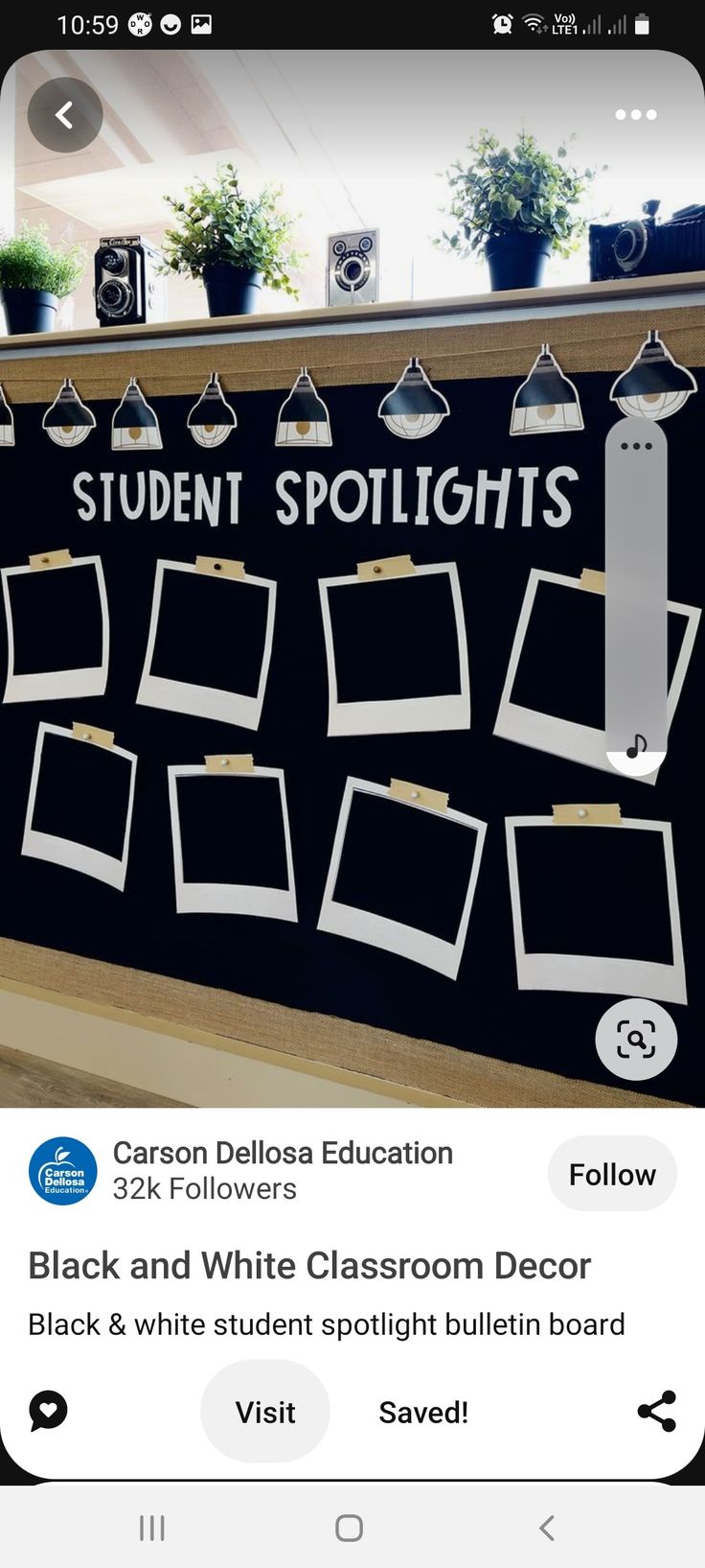 an iphone screen with the text student spotlights on it and several photos hanging from them