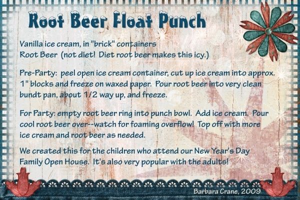 a sign describing root beer float punch