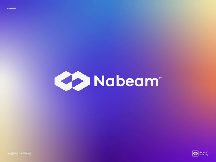 the nabeam logo is shown on a blurry purple, blue and yellow background