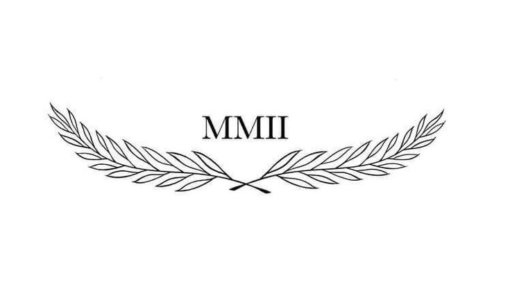 the word mmi written in black ink on a white background with an image of two leaves