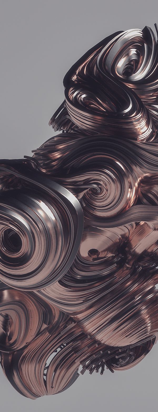 an abstract image of some kind of metal structure with wavy lines and curves on the surface