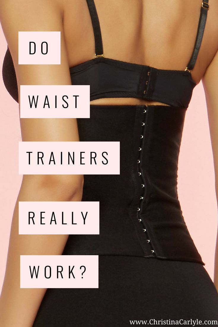 a woman wearing a black corset with the words do waist trainers really work?