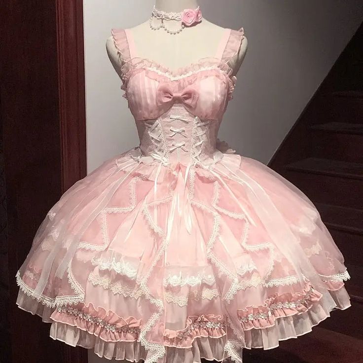 Kawaii Aesthetic Y2K Cute Fairy Elegant Lolita Dress MK Kawaii Store Fairy Kawaii, Pinterest Wardrobe, Kawaii Store, Lolita Outfits, Style Kawaii, Frilly Dresses, Ribbon Dress, Princess Core, Maid Outfit