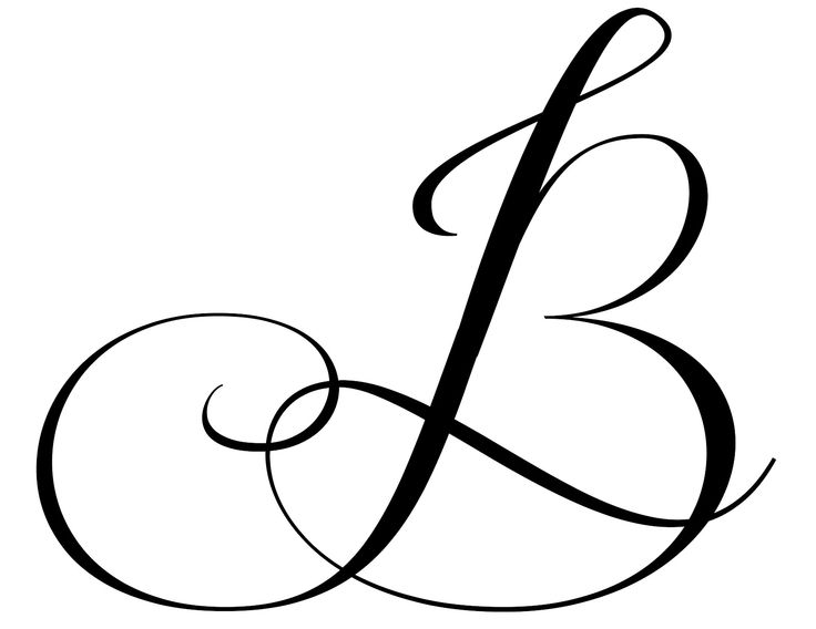 the letter b is made up of swirls and letters that appear to be handwritten